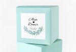 Mint green packaging box mockup