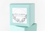 Mint green packaging box mockup